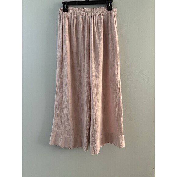 Oh My Gauze! Pants Sz 1 S/ M Dusty Rose Wide Leg Lagenlook Cotton Coastal Beach - Picture 2 of 16